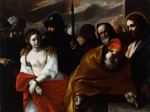 Christ and the Woman Taken in Adultery by Mattia Preti Oil Painting