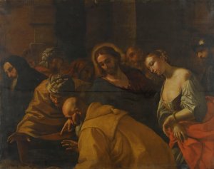 Christ And The Woman Taken In Adultery by Mattia Preti Oil Painting