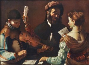 Concertino With A Violin Player by Mattia Preti Oil Painting