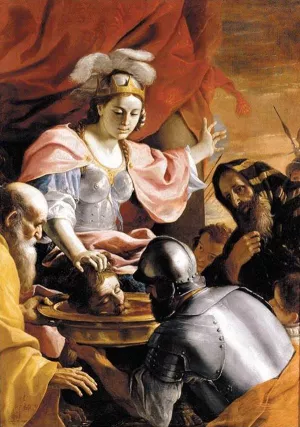 Queen Tomyris Receiving the Head of Cyrus, King of Persia by Mattia Preti - Oil Painting Reproduction