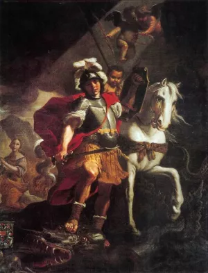 St. George Victorious over the Dragon Oil painting by Mattia Preti