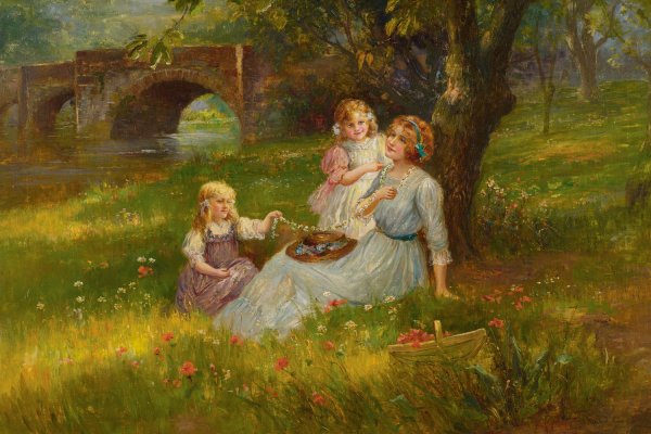 Main Product Photo of The Daisy Chain Painting by Maude Goodman