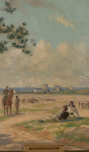 Champ de ManOuvre by Maurice Chabas Oil Painting