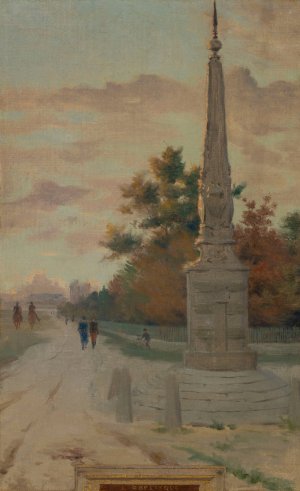 L'Obelisque by Maurice Chabas Oil Painting