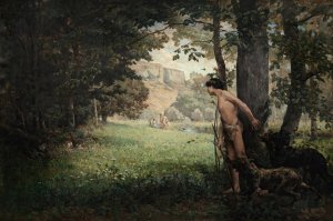 Actaeon Watching Diana And Her Nymphs by Maurice Charles Marie Lelievre Oil Painting
