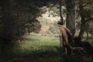 Actaeon Watching Diana And Her Nymphs by Maurice Charles Marie Lelievre Oil Painting