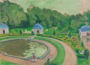 Le Chateau de Rosanbo, le bassin et les pavillons by Maurice Denis Oil Painting