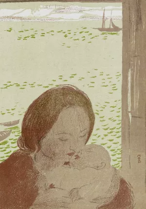 Maternite devant la mer, ou Maternite au Pouldu by Maurice Denis Oil Painting