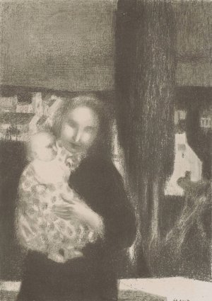 Moeder met baby bij een cipres by Maurice Denis Oil Painting