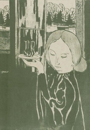 Vrouw met waterkan op dienblad by Maurice Denis Oil Painting