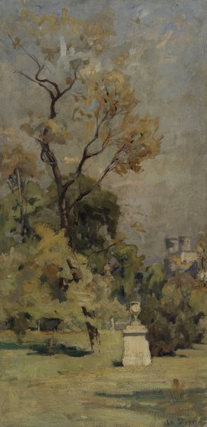 Un coin du Luxembourg by Maurice Le Liepvre Oil Painting