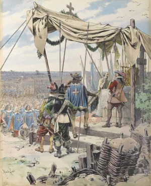 Richelieu Avant la Bataille by Maurice Leloir Oil Painting