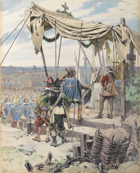 Richelieu Avant la Bataille by Maurice Leloir - Hand-Painted Oil Painting Reproduction