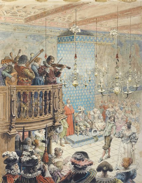 Richelieu le Bal by Maurice Leloir - Hand-Painted Oil Painting Reproduction