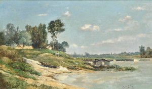 A River Landscape by Maurice Levis Oil Painting