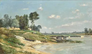 A River Landscape by Maurice Levis Oil Painting