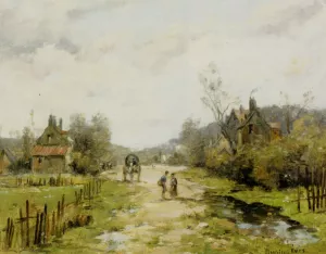 Couple sur un Chemin de Campagne by Maurice Levis Oil Painting