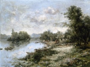 The Seine at Courevoie by Maurice Levis Oil Painting