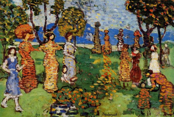 Main Product Photo of A Day in the Country Painting by Maurice Brazil Prendergast