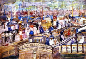 A Dock Scene Oil Painting by Maurice Brazil Prendergast - Bestsellers