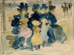 Along the Boulevard  by Maurice Prendergast Oil Painting