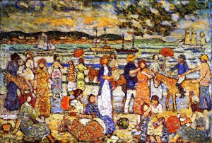 Along the Shore by Maurice Brazil Prendergast Oil Painting