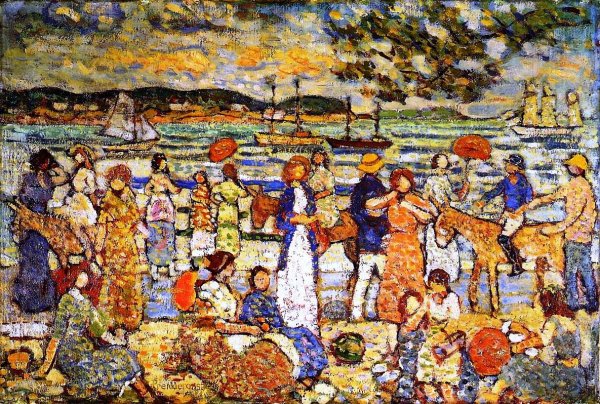 Main Product Photo of Along the Shore Painting by Maurice Brazil Prendergast
