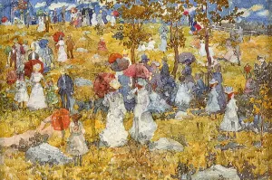At the Park by Maurice Brazil Prendergast Oil Painting
