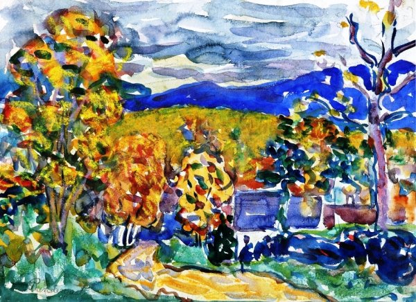 Main Product Photo of Autumn in New England Painting by Maurice Brazil Prendergast