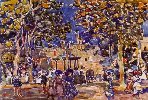 Band Concert by Maurice Brazil Prendergast - Oil Painting Reproduction
