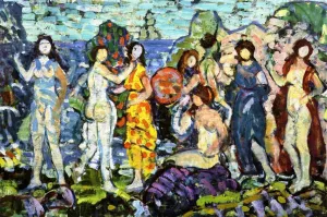 Bathers 2 by Maurice Brazil Prendergast Oil Painting