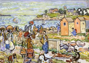 Bathers and Strollers painting by Maurice Brazil Prendergast