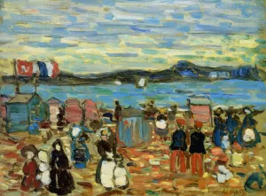 Bathing Tents, St. Malo by Maurice Brazil Prendergast - Oil Painting Reproduction