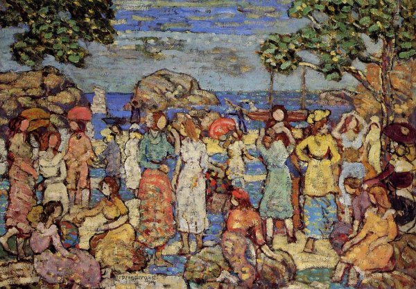 Main Product Photo of Beach at Gloucester Painting by Maurice Brazil Prendergast