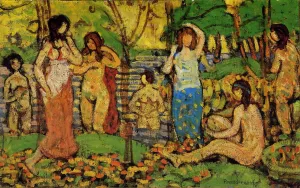 Beach No. 3 by Maurice Brazil Prendergast - Oil Painting Reproduction