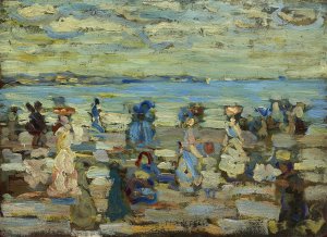 Beach Scene by Maurice Prendergast Oil Painting