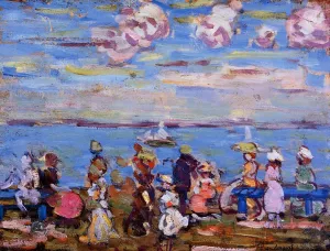 Beach Scene No. 4 by Maurice Brazil Prendergast - Oil Painting Reproduction