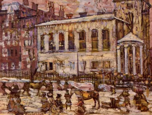 Boston, Snowy Day by Maurice Brazil Prendergast - Oil Painting Reproduction