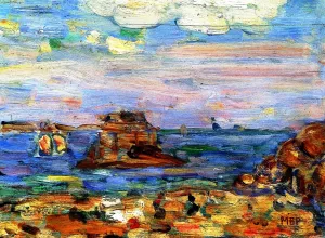 Brittany Coast by Maurice Brazil Prendergast Oil Painting