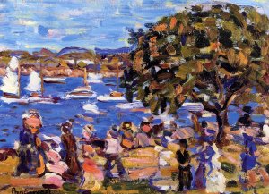 Buck's Harbor by Maurice Brazil Prendergast Oil Painting