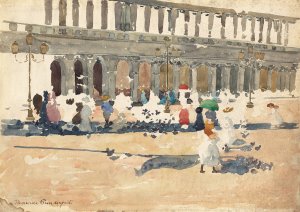 Caffe Florian in Venice by Maurice Prendergast Oil Painting