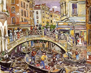 Canal by Maurice Brazil Prendergast - Oil Painting Reproduction