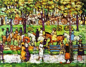 Central Park III by Maurice Brazil Prendergast - Oil Painting Reproduction