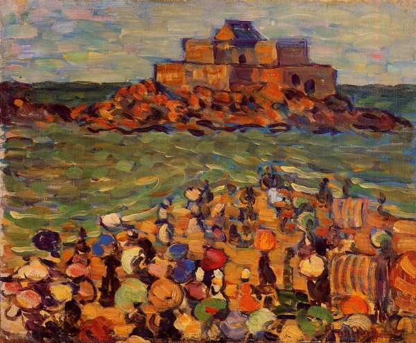 Main Product Photo of Chateaubriand's Tomb, St Malo (also known as St. Malo - Chateaubriand's Tomb) Painting by Maurice Brazil Prendergast