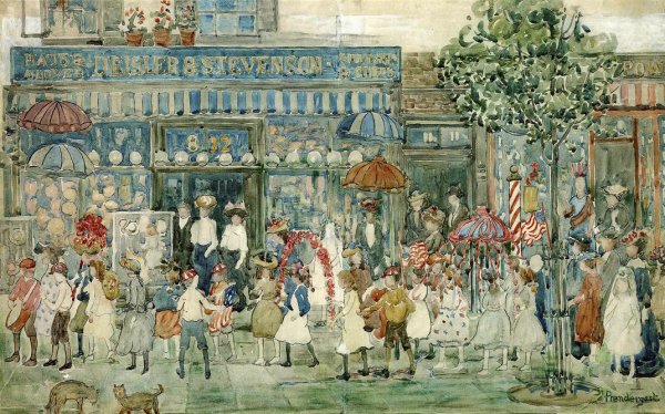 Main Product Photo of Columbus Circle New York Painting by Maurice Brazil Prendergast