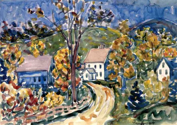Country Road, New Hampshire by Maurice Brazil Prendergast - Hand-Painted Oil Painting Reproduction