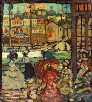 East Boston Ferry by Maurice Brazil Prendergast Oil Painting