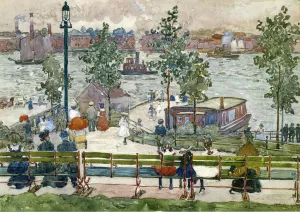 East River Park by Maurice Brazil Prendergast - Oil Painting Reproduction