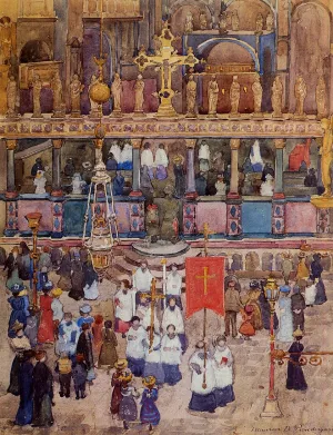 Easter Procession, St. Mark's Oil painting by Maurice Brazil Prendergast