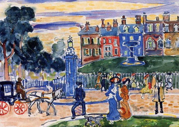 Main Product Photo of Edge of the Park Painting by Maurice Brazil Prendergast
